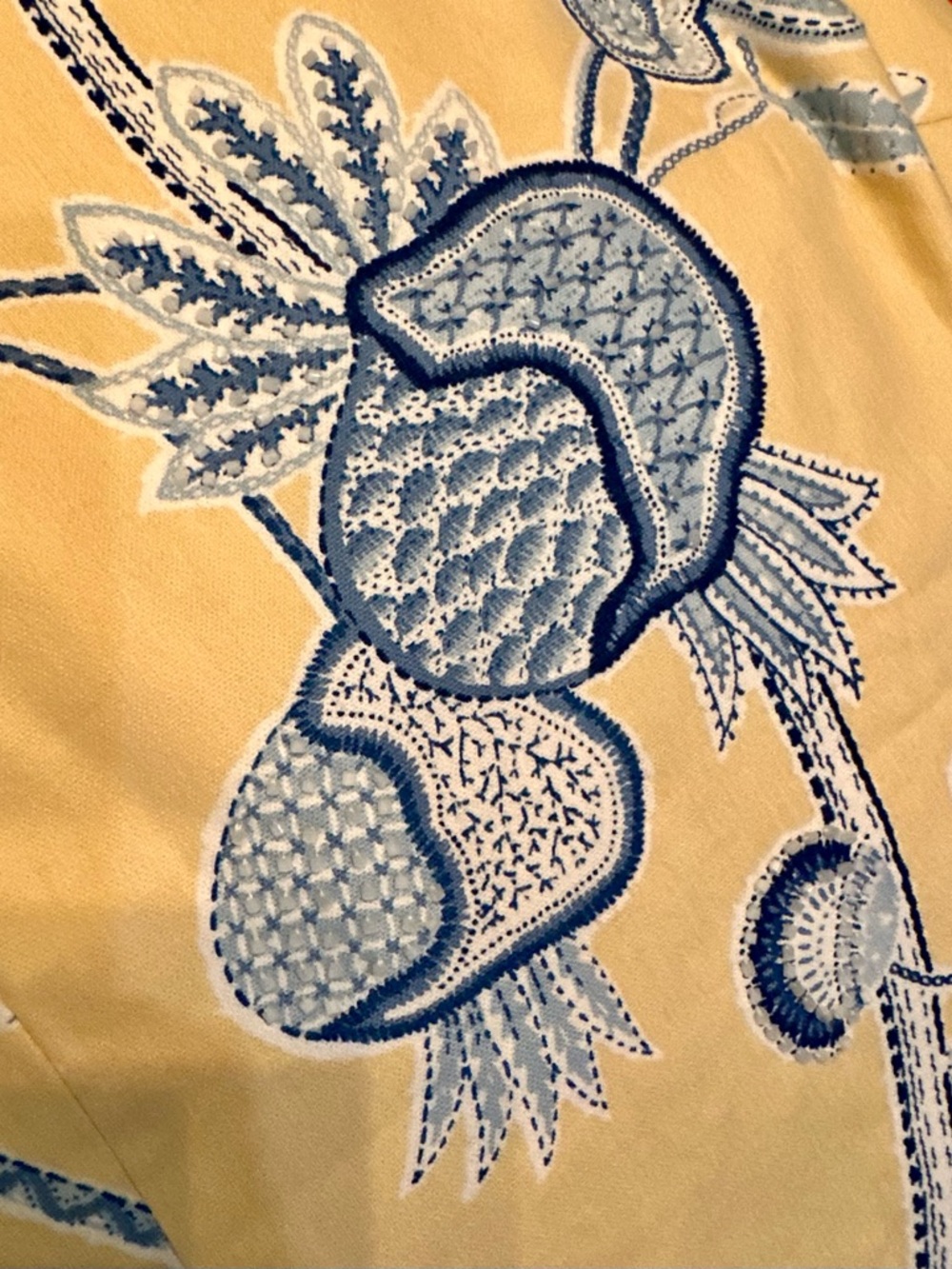 Vintage Maggy LondonWomen’s Yellow & Blue Floral Print Skirt size 14 - Picture 3 of 8